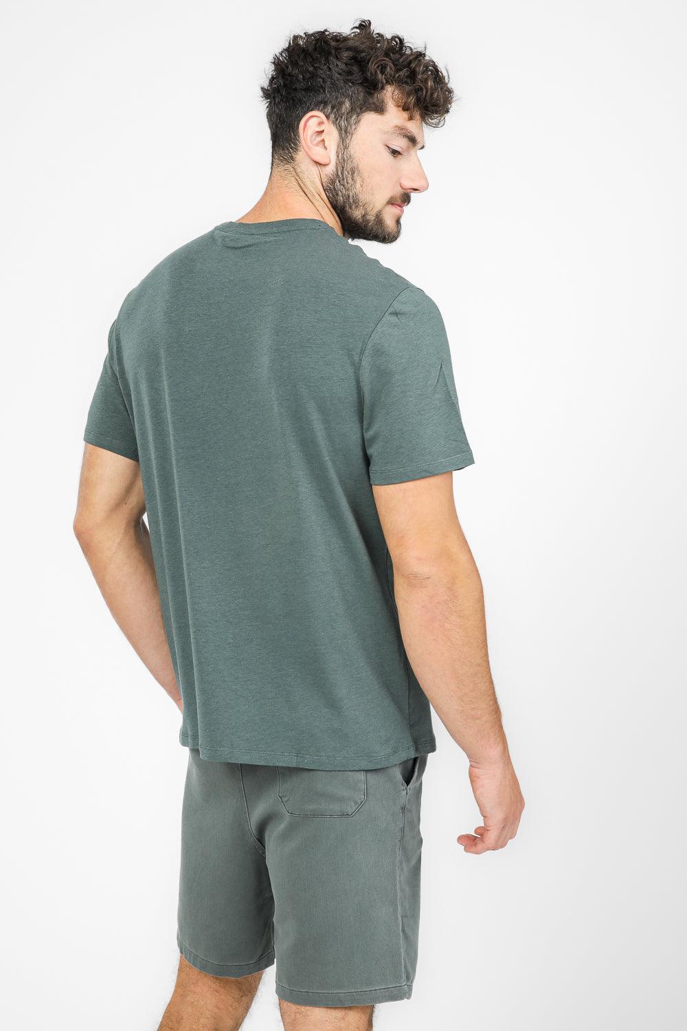 DELTA - טישירט קצרה צאוורון עגול לגבר בצבע ירוק - MASHBIR//365