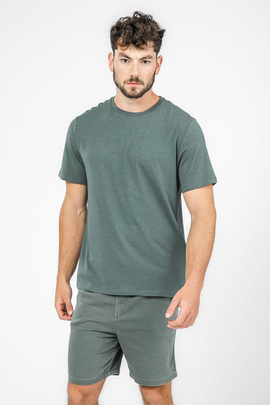 DELTA - טישירט קצרה צאוורון עגול לגבר בצבע ירוק - MASHBIR//365