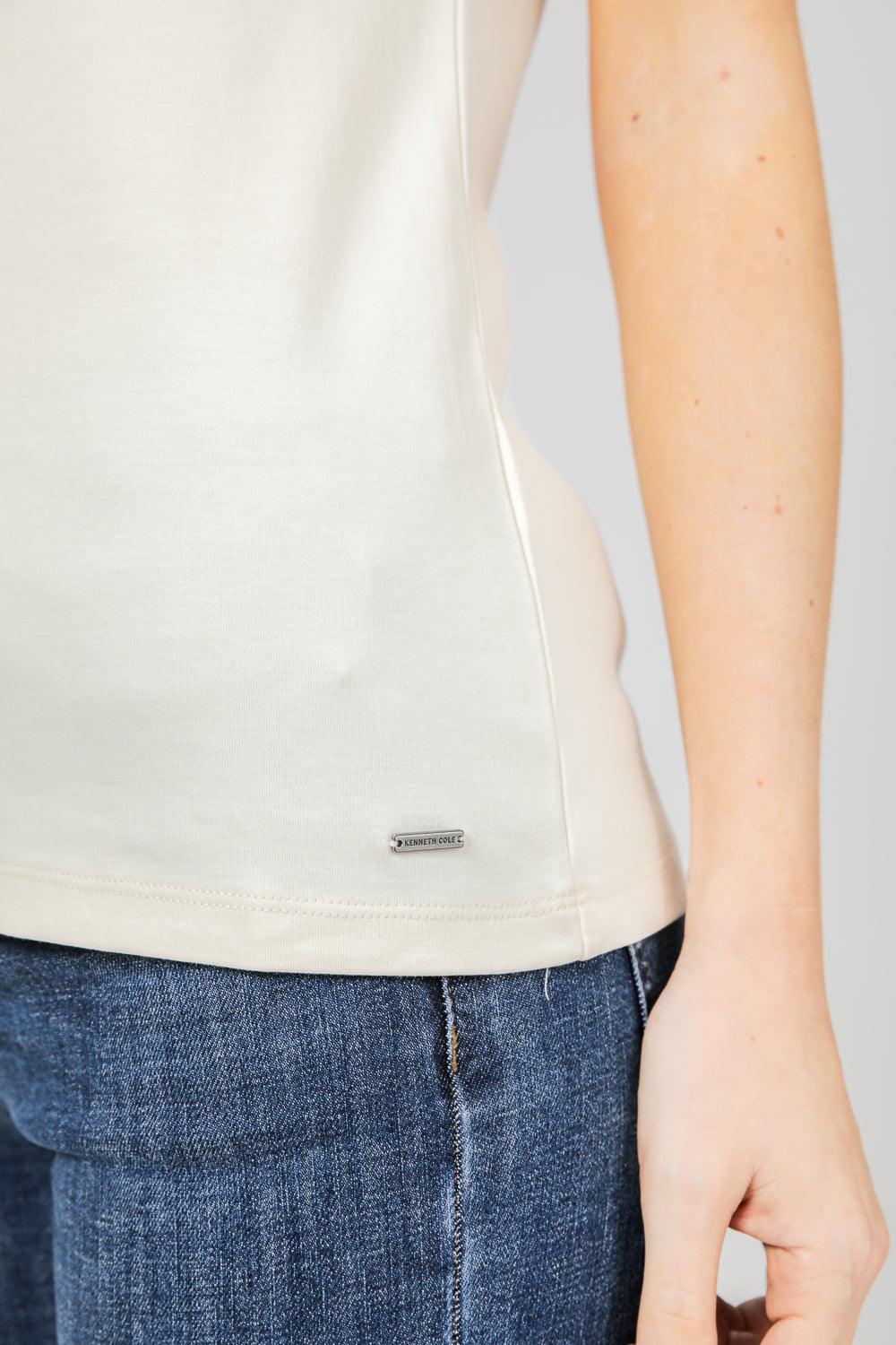 KENNETH COLE - טישירט קצרה בצבע קרם - MASHBIR//365