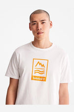 TIMBERLAND - טישירט קצרה בצבע לבן עם כיתוב לוגו - MASHBIR//365