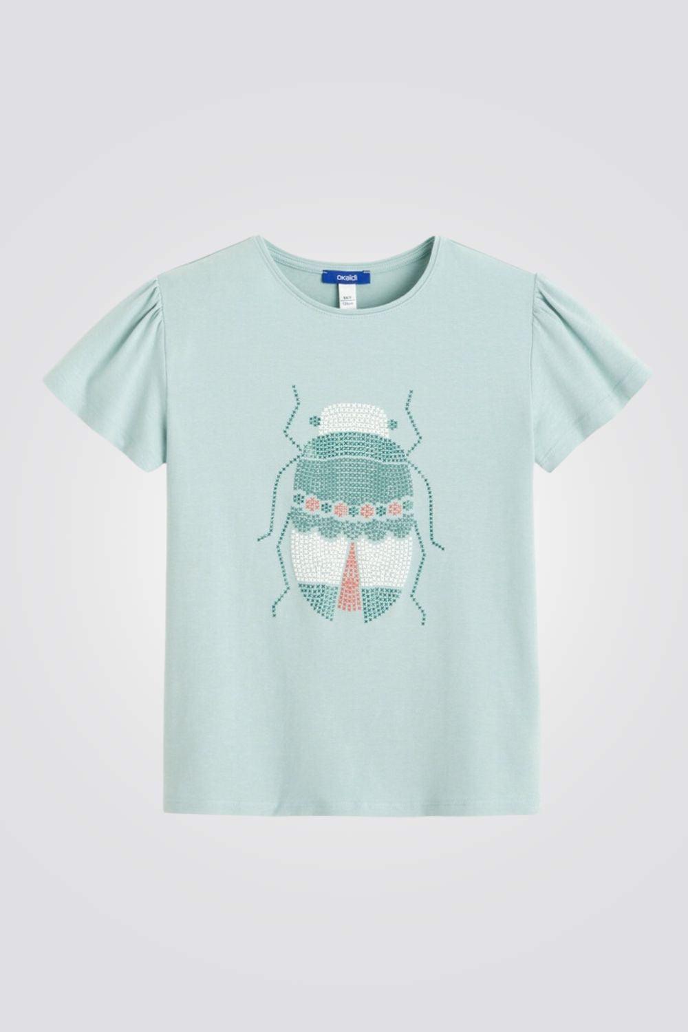 OKAIDI - טישירט קצרה לילדות בצבע ירוק - MASHBIR//365