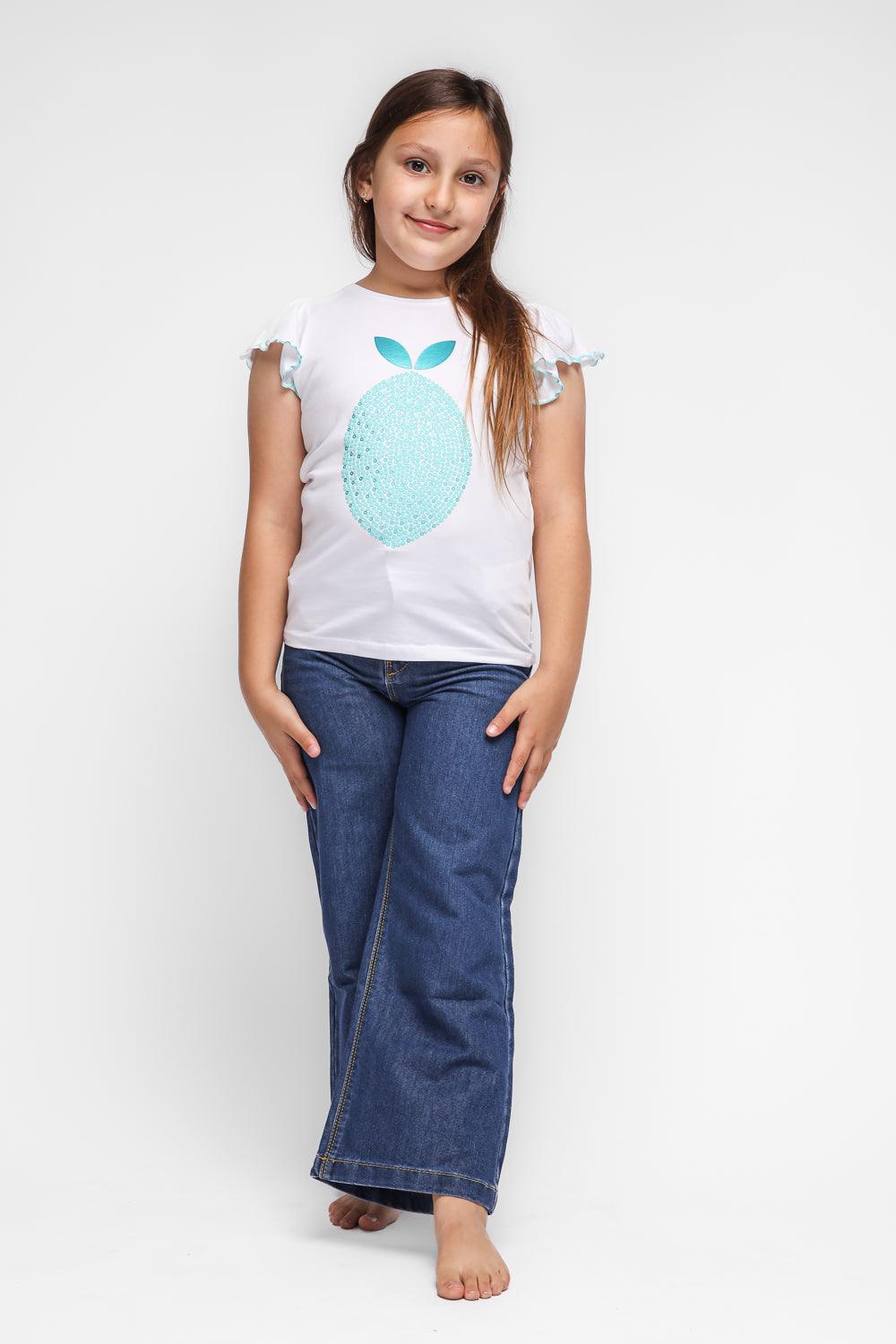 OKAIDI - טישירט קצרה לילדות בצבע לבן - MASHBIR//365