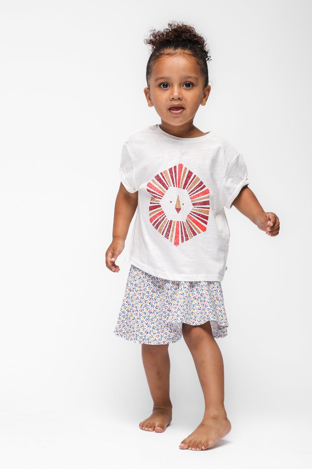 OKAIDI - טישירט קצרה לילדות בצבע לבן - MASHBIR//365