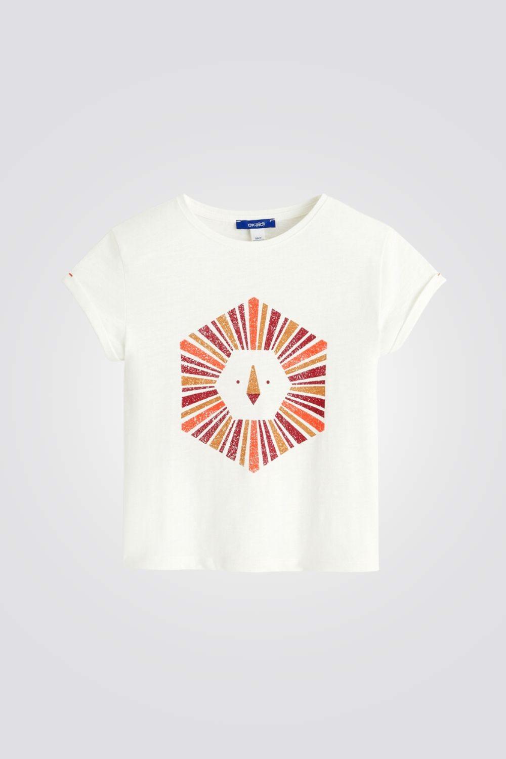 OKAIDI - טישירט קצרה לילדות בצבע לבן - MASHBIR//365