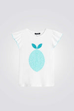 OKAIDI - טישירט קצרה לילדות בצבע לבן - MASHBIR//365