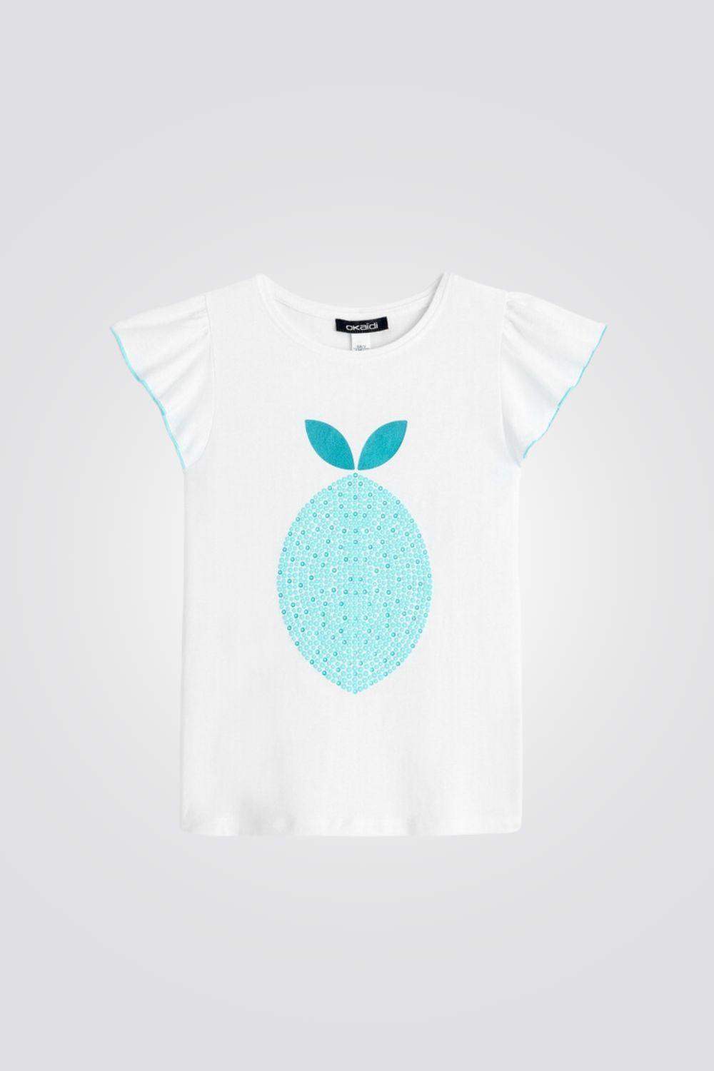 OKAIDI - טישירט קצרה לילדות בצבע לבן - MASHBIR//365