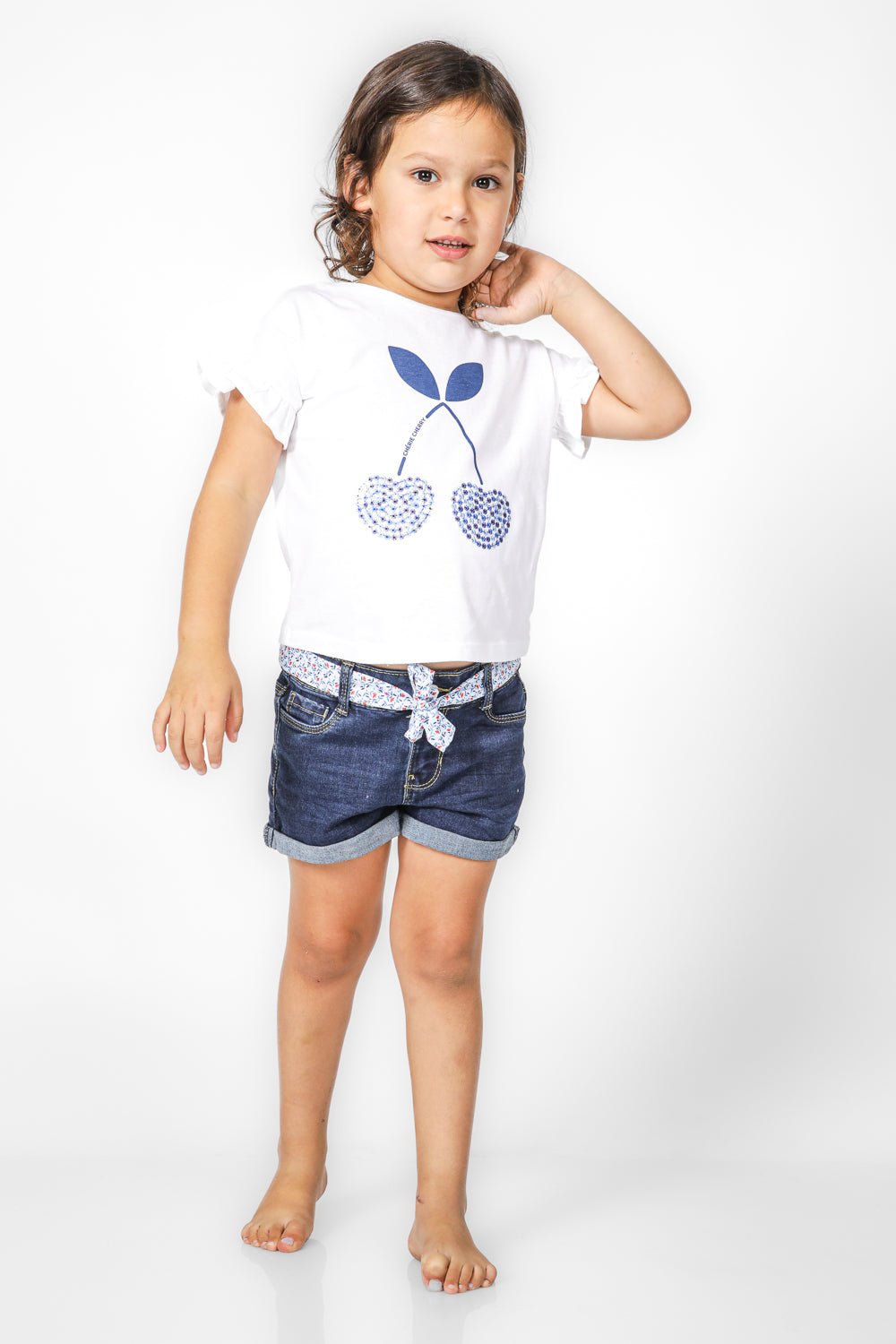 OKAIDI - טישירט קצרה לילדות בצבע לבן - MASHBIR//365