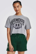 UNDER ARMOUR - טישירט קצרה לנשים בצבע אפור - MASHBIR//365