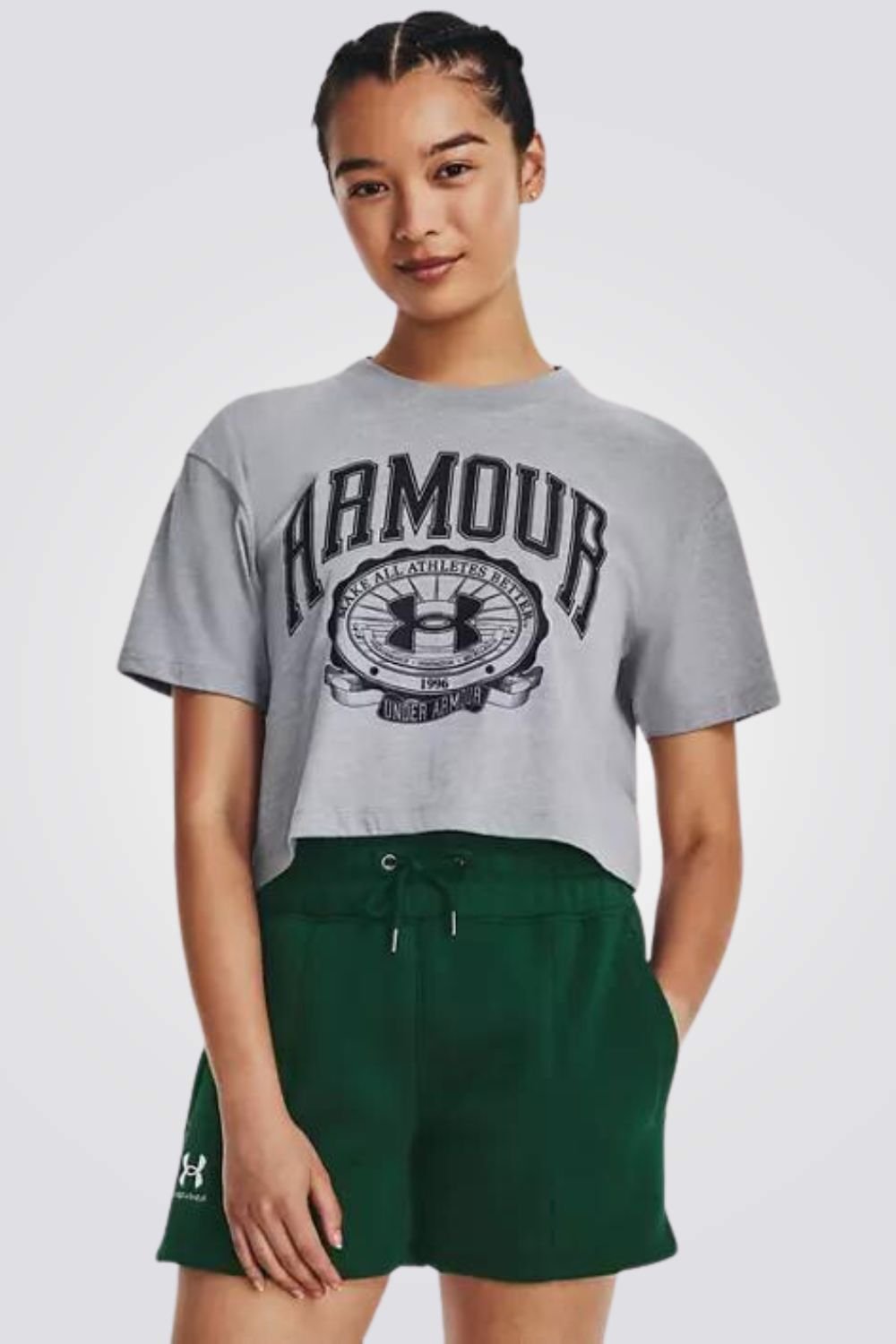 UNDER ARMOUR - טישירט קצרה לנשים בצבע אפור - MASHBIR//365