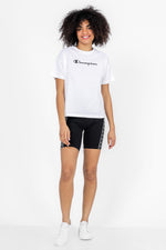 CHAMPION - טישירט קצרה לנשים CREWNECK בצבע לבן - MASHBIR//365