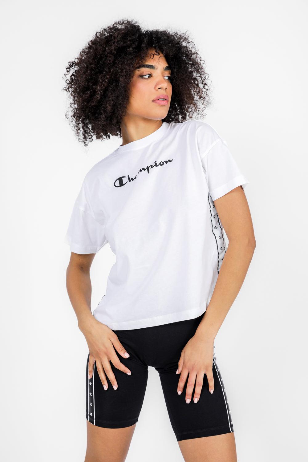 CHAMPION - טישירט קצרה לנשים CREWNECK בצבע לבן - MASHBIR//365