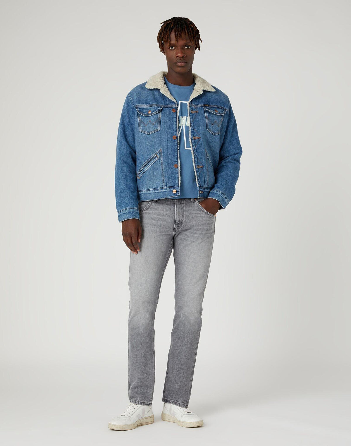 WRANGLER - טישירט קצרה עם הדפס בצבע כחול - MASHBIR//365