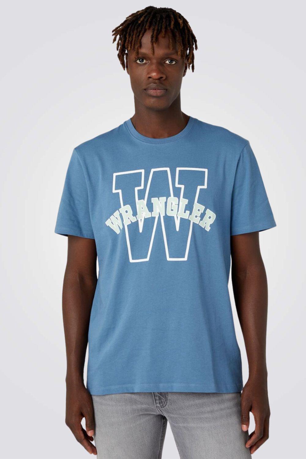 WRANGLER - טישירט קצרה עם הדפס בצבע כחול - MASHBIR//365