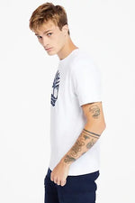 TIMBERLAND - טישירט קצרה עם הדפס לוגו בצבע לבן - MASHBIR//365