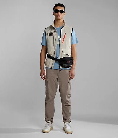 NAPAPIJRI - טישירט קצרה עם הדפס לוגו מידה L בצבע כחול - MASHBIR//365