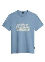 NAPAPIJRI - טישירט קצרה עם הדפס לוגו מידה L בצבע כחול - MASHBIR//365