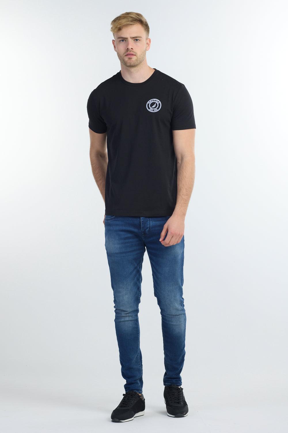 NAUTICA - טישירט קצרה עם לוגו בצבע שחור - MASHBIR//365