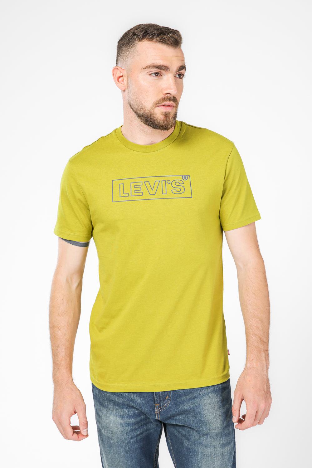 LEVI'S - טישירט קצרה OUTLINE BRANDED בצבע ירוק - MASHBIR//365