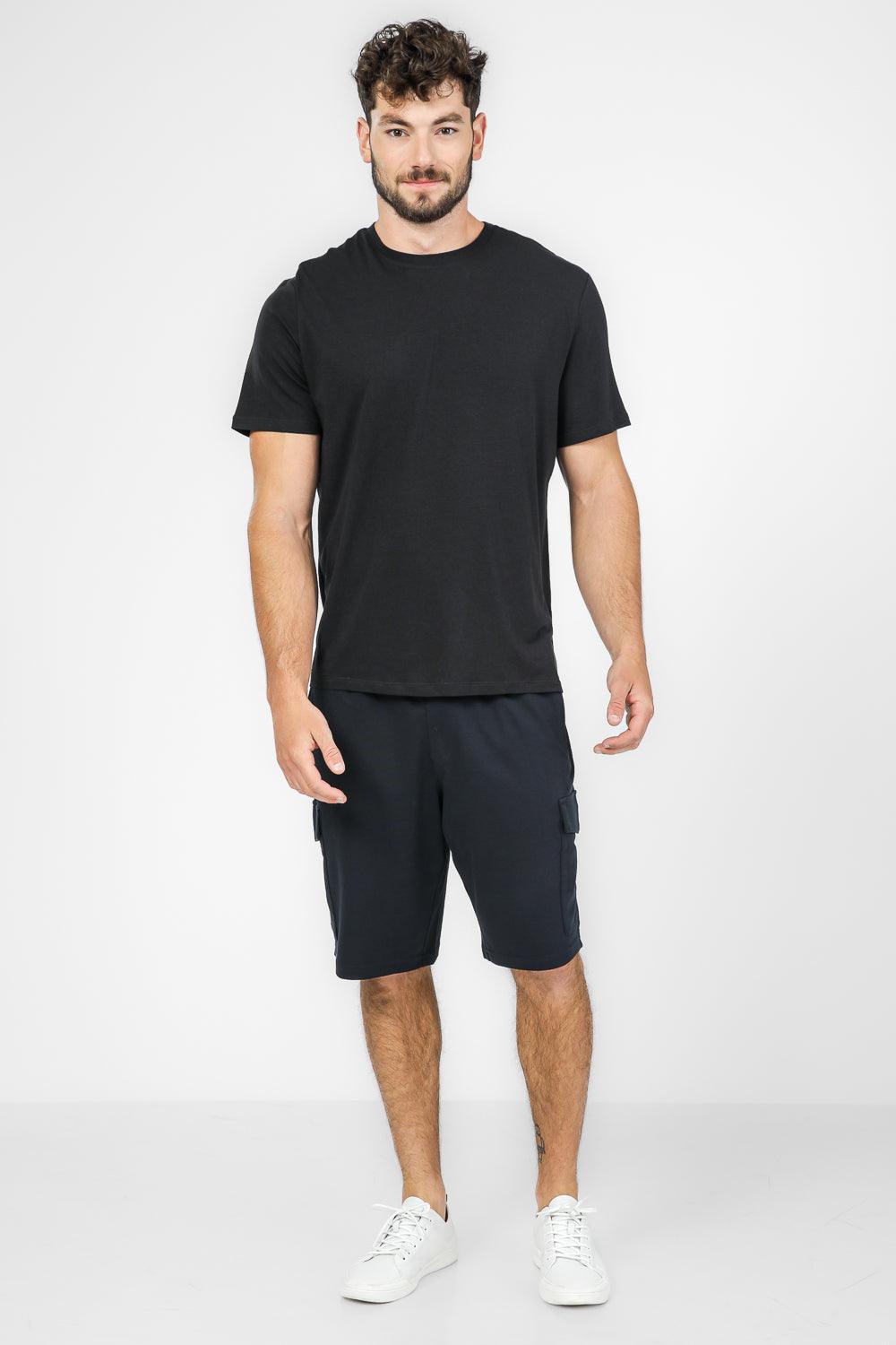 DELTA - טישירט קצרה צווארון עגול לגבר בצבע שחור - MASHBIR//365