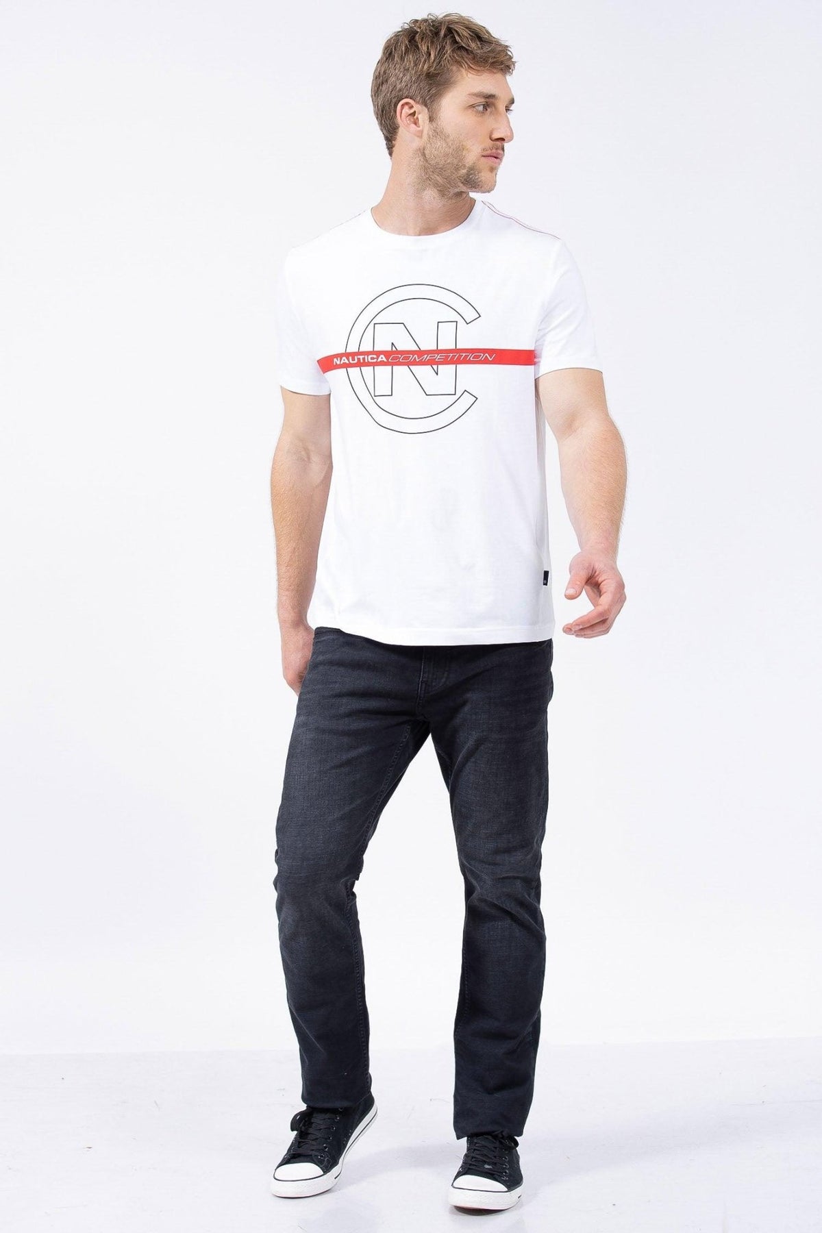 NAUTICA - טישירט לבנה הדפס COMPETITION - MASHBIR//365