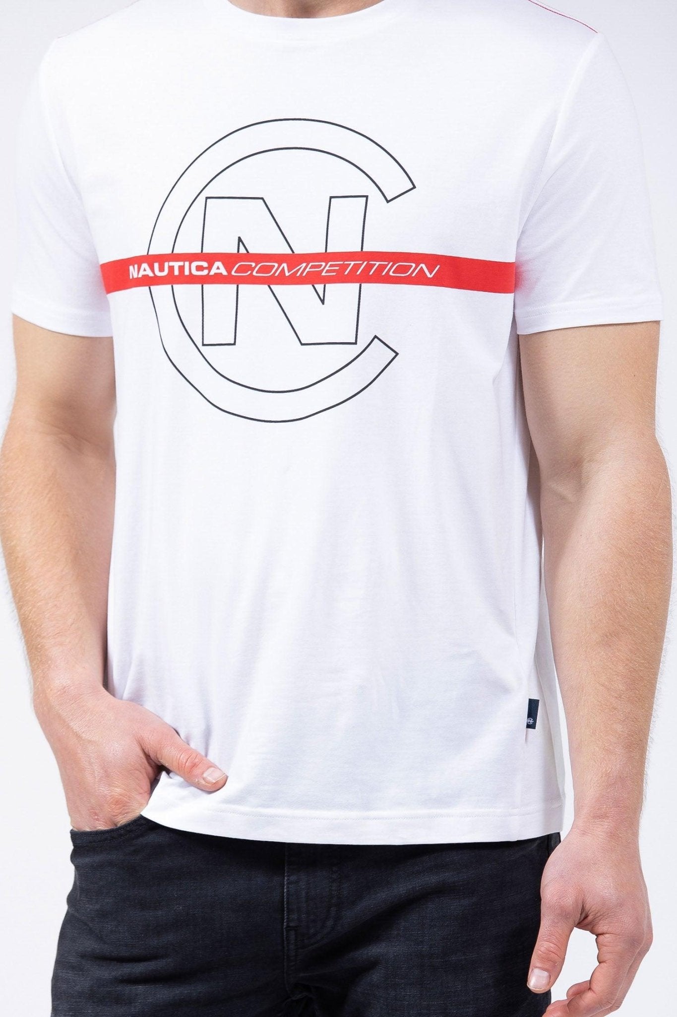 NAUTICA - טישירט לבנה הדפס COMPETITION - MASHBIR//365