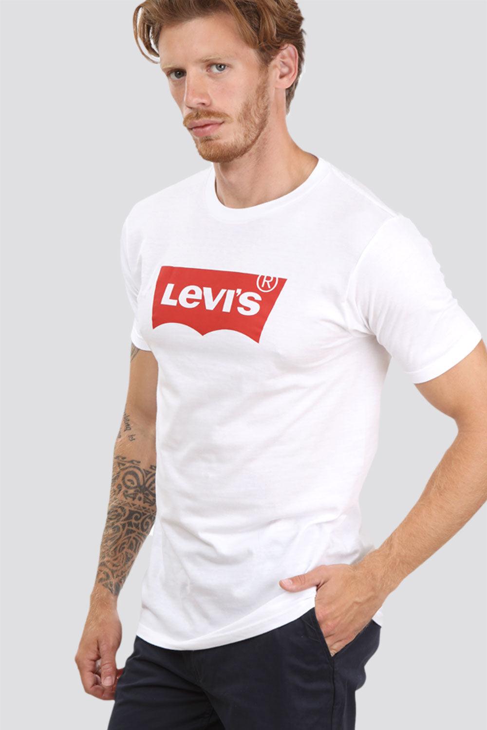 LEVI'S - טישירט לבנה הדפס לוגו אדום - MASHBIR//365