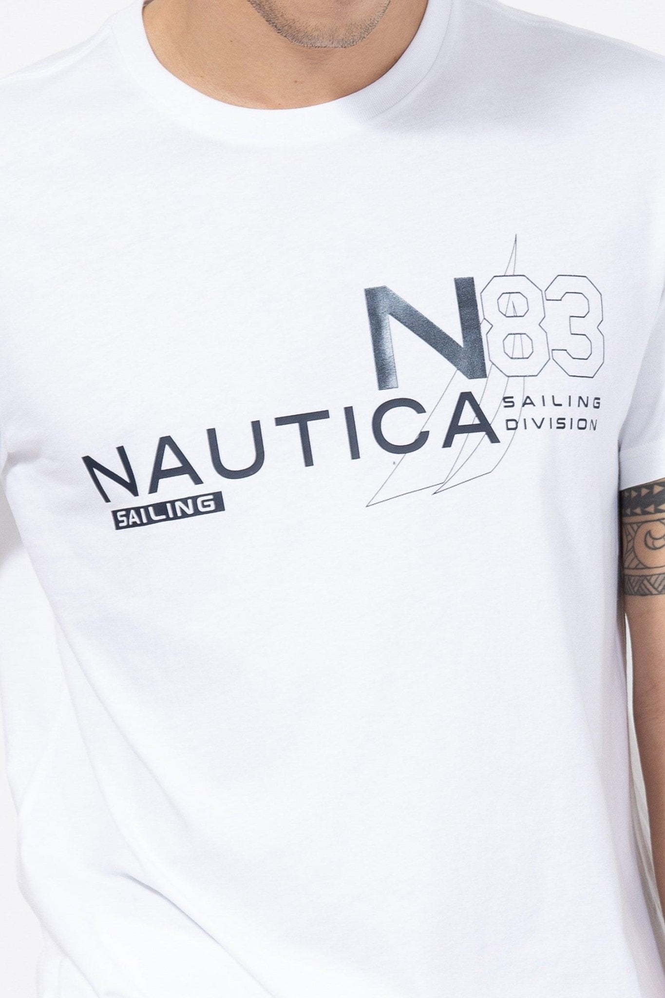 NAUTICA - טישירט לבנה הדפס SAILING - MASHBIR//365