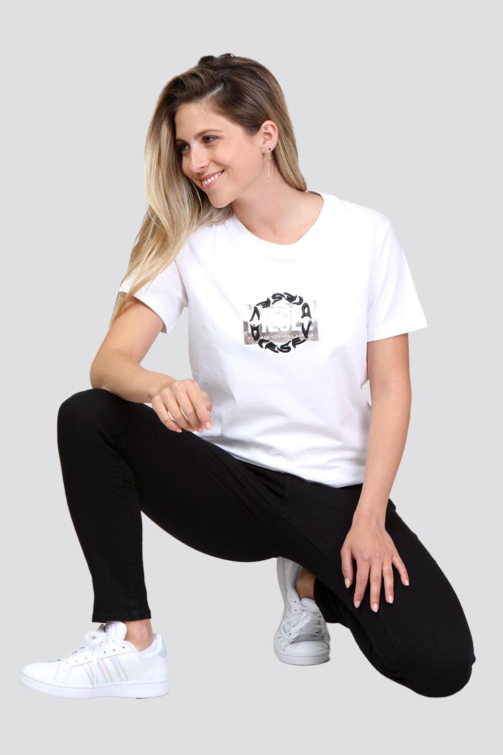 DIESEL - טישירט לבנה לוגו עגול - MASHBIR//365