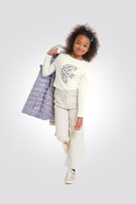 OKAIDI - טישירט לבנה עם שרוולים ארוכים בדוגמת יונה לילדות - MASHBIR//365