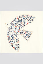 OKAIDI - טישירט לבנה עם שרוולים ארוכים בדוגמת יונה לילדות - MASHBIR//365