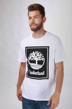 TIMBERLAND - טישירט לבנה מסגרת לוגו - MASHBIR//365