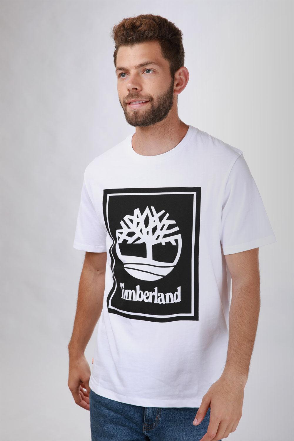 TIMBERLAND - טישירט לבנה מסגרת לוגו - MASHBIR//365