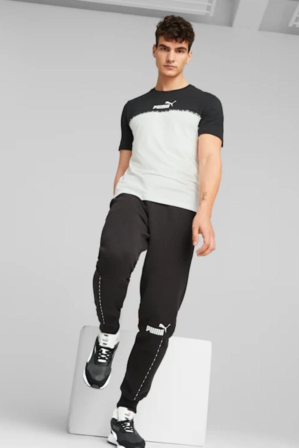 PUMA - טישירט לגבר BLOCK x TAPE בצבע לבן ושחור - MASHBIR//365