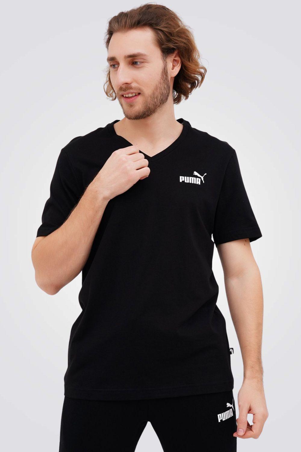 PUMA - טישירט לגבר ESS V Neck Tee בצבע שחור - MASHBIR//365