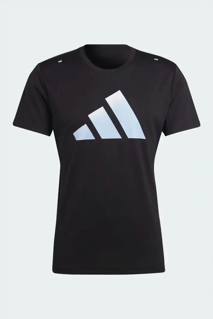 ADIDAS - טישירט לגבר RUN ICONS 3 BAR בצבע שחור - MASHBIR//365