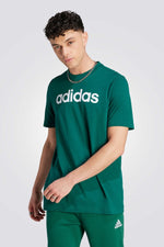 ADIDAS - טישירט לגברים LINEAR EMBROIDERED בצבע ירוק - MASHBIR//365