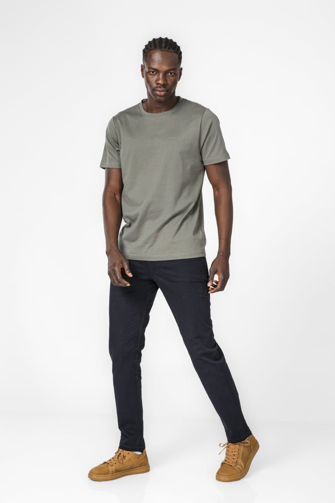 KENNETH COLE - טישירט ליקוויד קצרה בצבע זית - MASHBIR//365