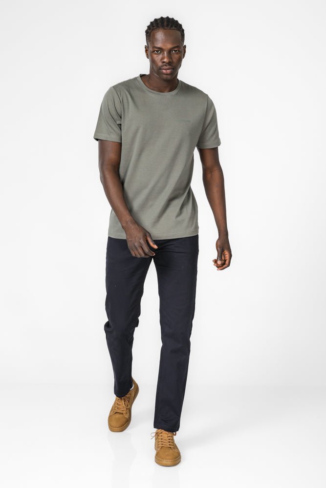 KENNETH COLE - טישירט ליקוויד קצרה בצבע זית - MASHBIR//365