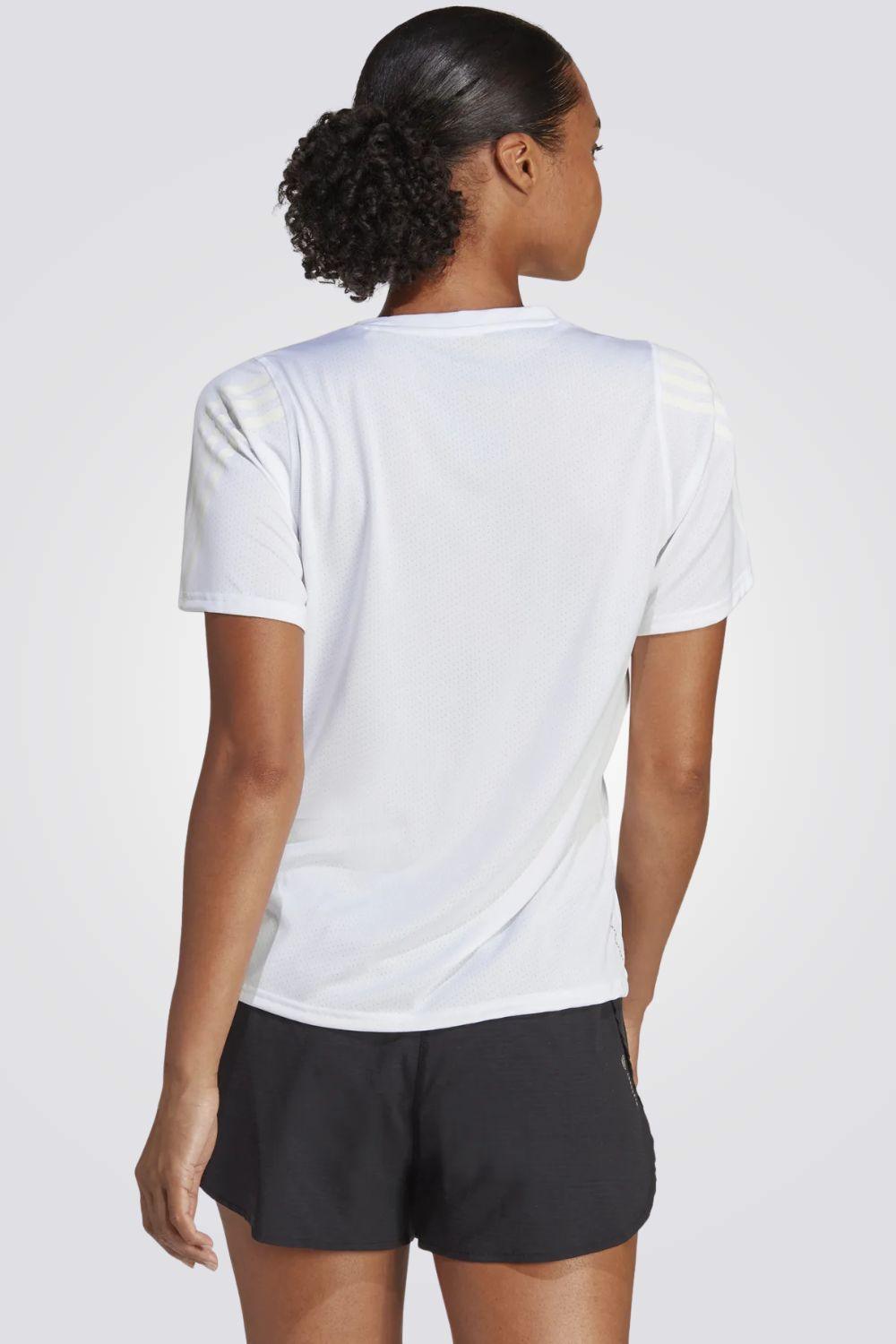 ADIDAS - טישירט לנשים RUN ICONS 3-STRIPES בצבע לבן - MASHBIR//365