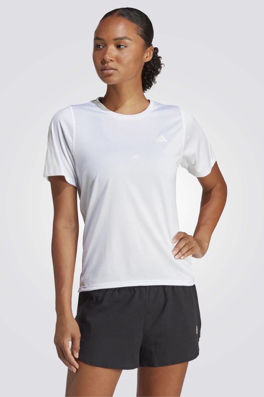 ADIDAS - טישירט לנשים RUN ICONS 3-STRIPES בצבע לבן - MASHBIR//365