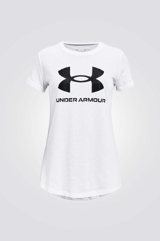 UNDER ARMOUR - טישירט לנוער Live Sportstyle Graphic בצבע לבן - MASHBIR//365