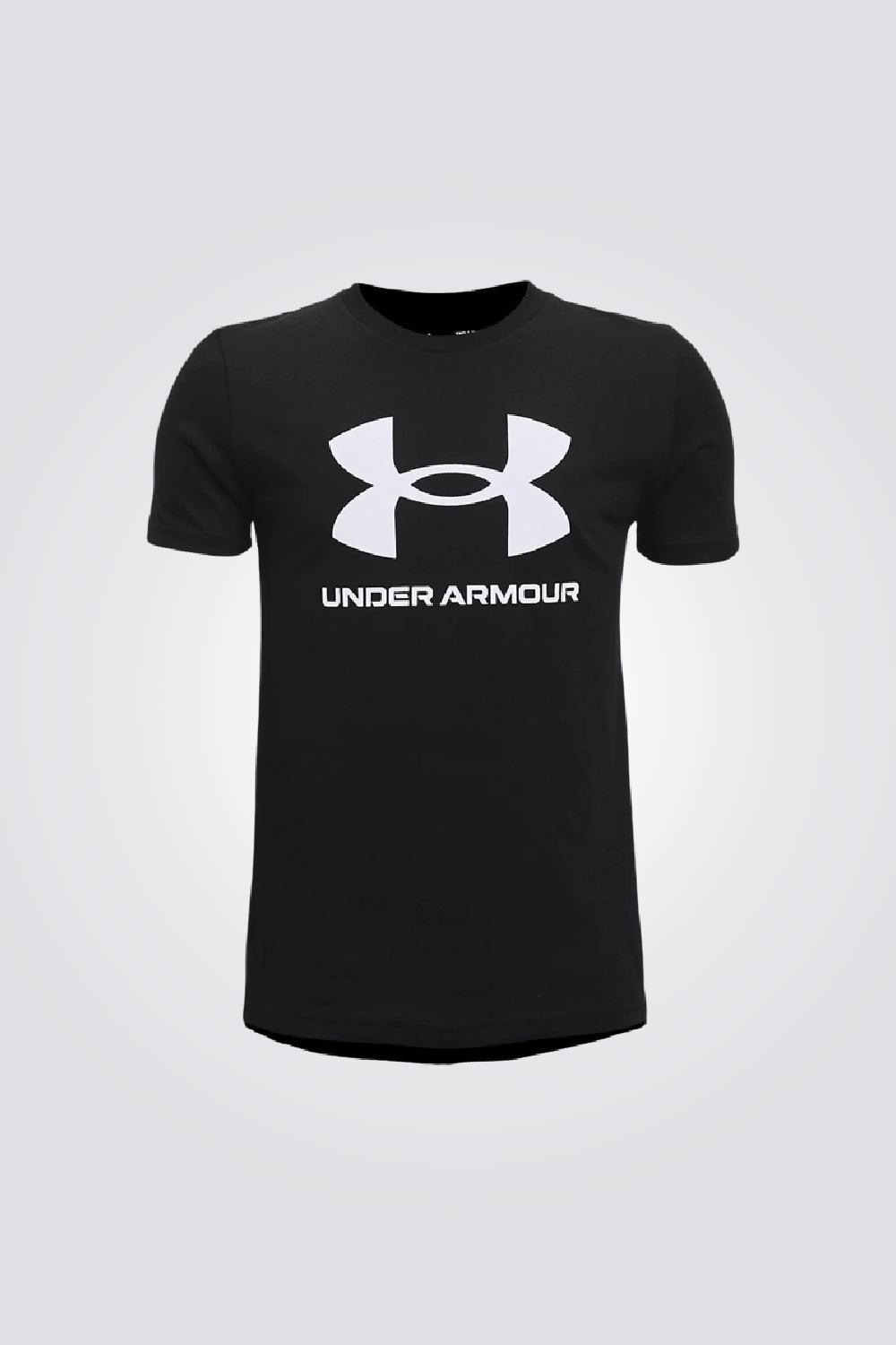 UNDER ARMOUR - טישירט לנוער Sportstyle Logo Short Sleeve בצבע שחור - MASHBIR//365