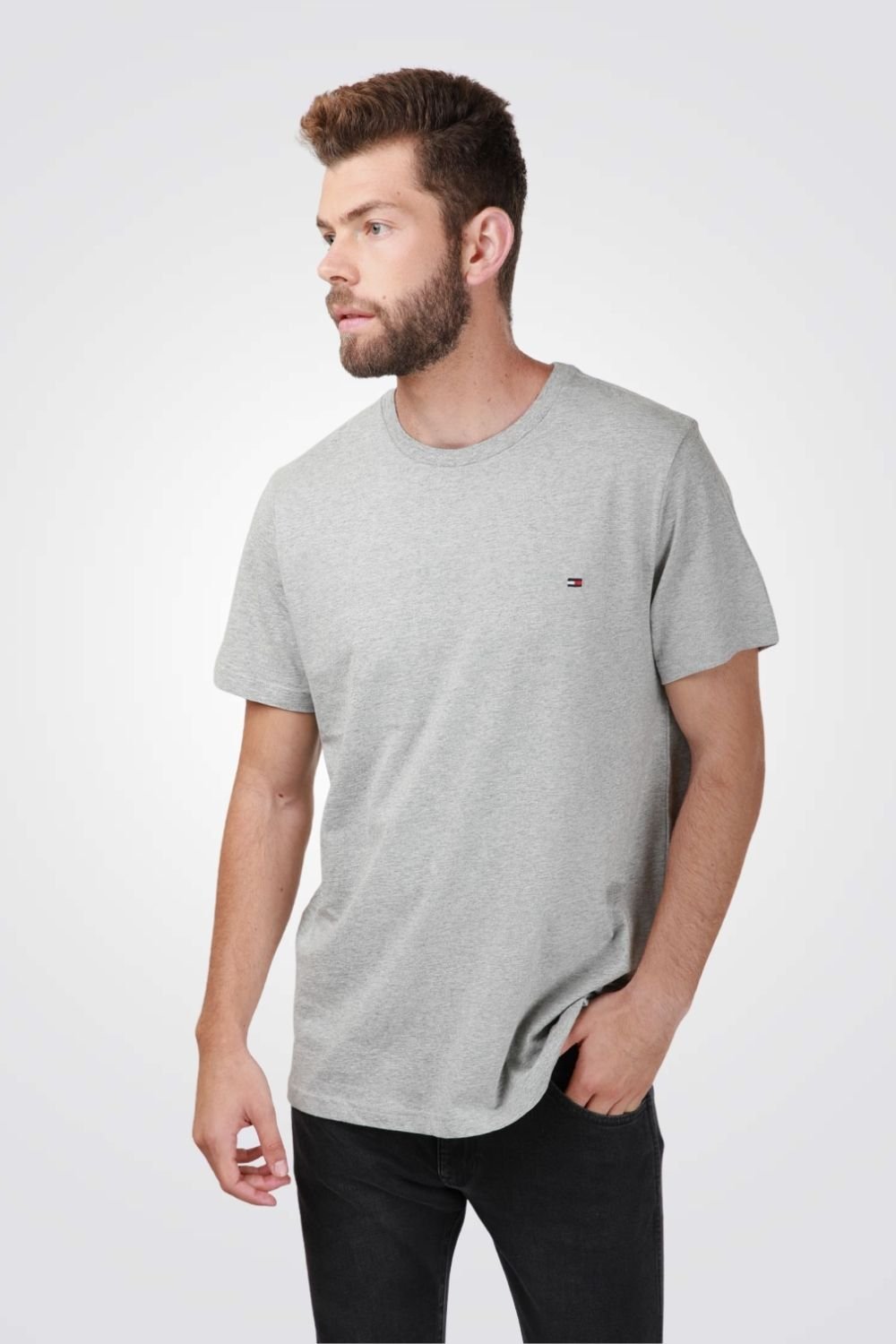 Tommy Hilfiger - טישירט לוגו בצבע אפור - MASHBIR//365