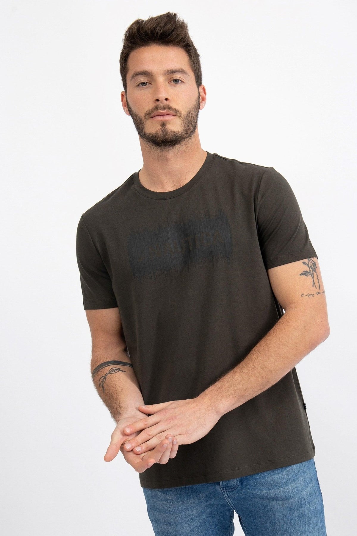 NAUTICA - טישירט לוגו בצבע ירוק - MASHBIR//365