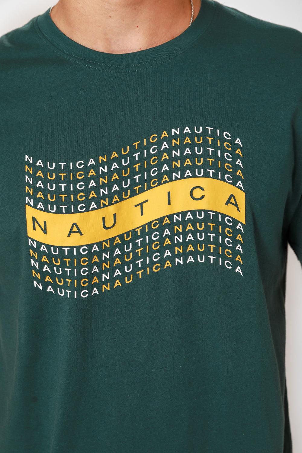 NAUTICA - טישירט לוגו בצבע ירוק - MASHBIR//365