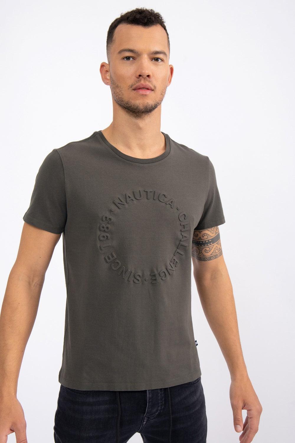 NAUTICA - טישירט לוגו עגול צבע זית - MASHBIR//365
