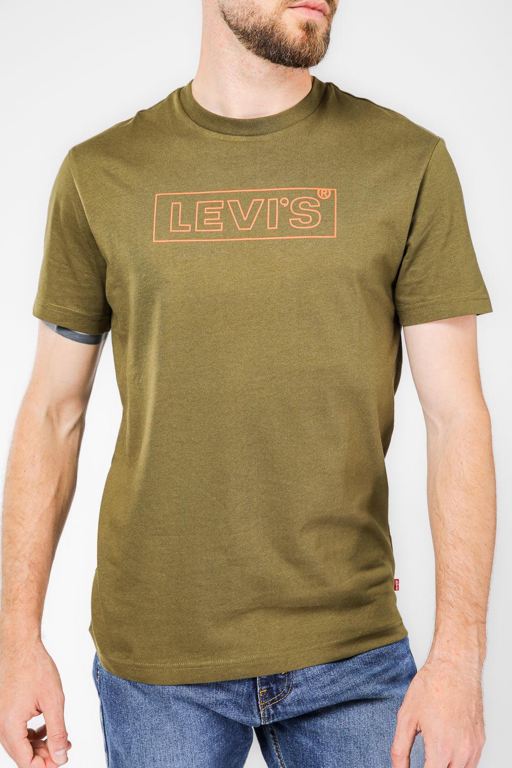 LEVI'S - טישירט לוגו קצרה בצבע ירוק זית - MASHBIR//365