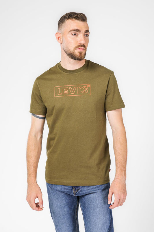LEVI'S - טישירט לוגו קצרה בצבע ירוק זית - MASHBIR//365