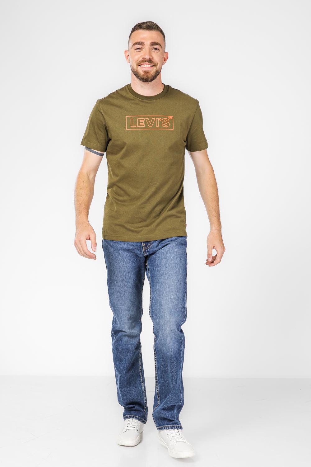LEVI'S - טישירט לוגו קצרה בצבע ירוק זית - MASHBIR//365