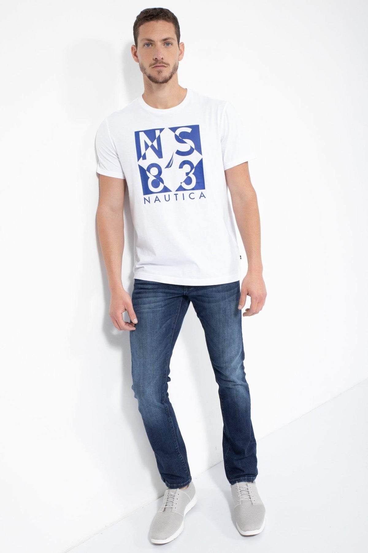 NAUTICA - טישירט לוגו לבנה - MASHBIR//365